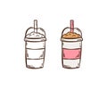 Vector icon of coffee frappe