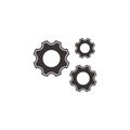 Vector icon cogwheel. Setting icon vector. vector image machine gears and transmission parts Royalty Free Stock Photo