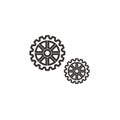 Vector icon cogwheel. Setting icon vector. vector image machine gears and transmission parts Royalty Free Stock Photo