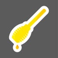 Vector icon colored sticker honey dipper. Layers grouped for ea