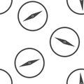 Vector icon of the compass. Illustration of a compass symbol for determining the sides of the world seamless pattern on a white Royalty Free Stock Photo