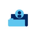 vector icon concept of achieved social media user avatar in the folder. Can be used for working, job seeking, technology