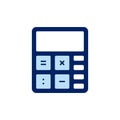 vector icon concept of calculator for calculating tax accounting or budgeting expenses. Can be used for education, math, science Royalty Free Stock Photo