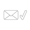 Vector icon concept of closed envelope with check mark Royalty Free Stock Photo