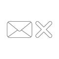 Vector icon concept of closed envelope with x mark Royalty Free Stock Photo