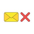 Vector icon concept of closed envelope with x mark Royalty Free Stock Photo