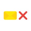 Vector icon concept of closed mail envelope with x mark Royalty Free Stock Photo
