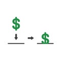 Vector icon concept of dollar inside moneybox Royalty Free Stock Photo