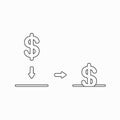 Vector icon concept of dollar symbol inside moneybox hole Royalty Free Stock Photo