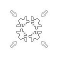 Vector icon concept of four part jigsaw puzzle gear pieces connect Royalty Free Stock Photo