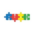 Vector icon concept of four puzzle pieces connected and team word written Royalty Free Stock Photo