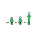 Vector icon concept of closed arrow padlock icon keyhole, key unlock and arrow moving up Royalty Free Stock Photo