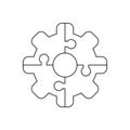 Vector icon concept of jigsaw puzzle pieces gear connected Royalty Free Stock Photo