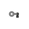 Vector icon concept of key into keyhole, lock or unlock. Colored and black outlines Royalty Free Stock Photo