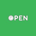 Vector icon concept of open text with clock time shows 9 o`clock Royalty Free Stock Photo