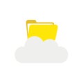 Vector icon concept of opened file folder on cloud Royalty Free Stock Photo