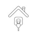 Vector icon concept of plug and outlet under roof