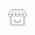 Vector icon concept of shop with smiling mouth