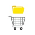 Vector icon concept of shopping cart with opened file folder Royalty Free Stock Photo