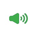 Vector icon concept of sound on. Colored and color outlines Royalty Free Stock Photo