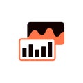 vector icon concept of statistical planning graphs and bar charts for meetings