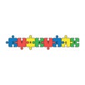 Vector icon concept of strategy word written on eight puzzle jigsaw pieces connected Royalty Free Stock Photo
