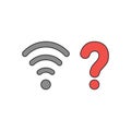 Vector icon concept of wireless wifi symbol with question mark Royalty Free Stock Photo