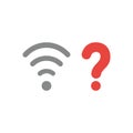Vector icon concept of wireless wifi symbol with question mark Royalty Free Stock Photo