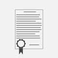 Vector icon of contract with stamp. Icon important document