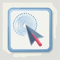 Vector Icon of a Cursor Clicking a Button Royalty Free Stock Photo