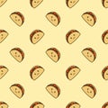 vector icon of cute doodle pattern fast food taco