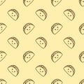 vector icon of cute pattern line doodle taco Royalty Free Stock Photo