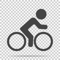 Vector icon of cyclist, sportsman on transparent background