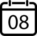 Vector icon of date on tear-off calendar as reminder of event