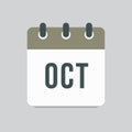 Vector icon day calendar, autumn month October