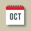 Vector icon day calendar, autumn month October