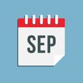 Vector icon day calendar, autumn month September
