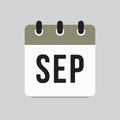 Vector icon day calendar, autumn month September
