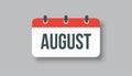 Vector icon day calendar, summer month August