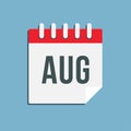 Vector icon day calendar, summer month August