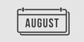 Vector icon day calendar, summer month August