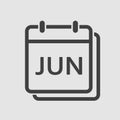 Vector icon day calendar, summer month June Royalty Free Stock Photo