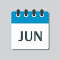 Vector icon day calendar, summer month June Royalty Free Stock Photo