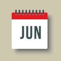 Vector icon day calendar, summer month June Royalty Free Stock Photo