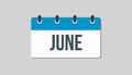 Vector icon day calendar, summer month June Royalty Free Stock Photo