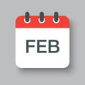 Vector icon day calendar, winter month February Royalty Free Stock Photo