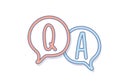 Hand draw Question and Answer on a chat bubble. Q&A icon design