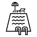 Swimming pool icon. Black vector isolated on a white background Royalty Free Stock Photo