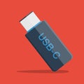 Vector icon of the device USB flash drive. USB type c and usb-c connection Royalty Free Stock Photo