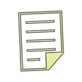 Vector icon of the document. Illustration of a business document cartoon style on white isolated background Royalty Free Stock Photo